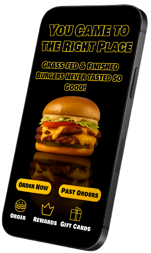 burger in mobile frame