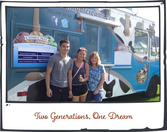 Two of Courtland’s daughters smiling in front of a food truck window, representing the next generation.