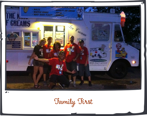 Courtland’s son James installing flooring at the Hermantown location, demonstrating hands-on family effort.
