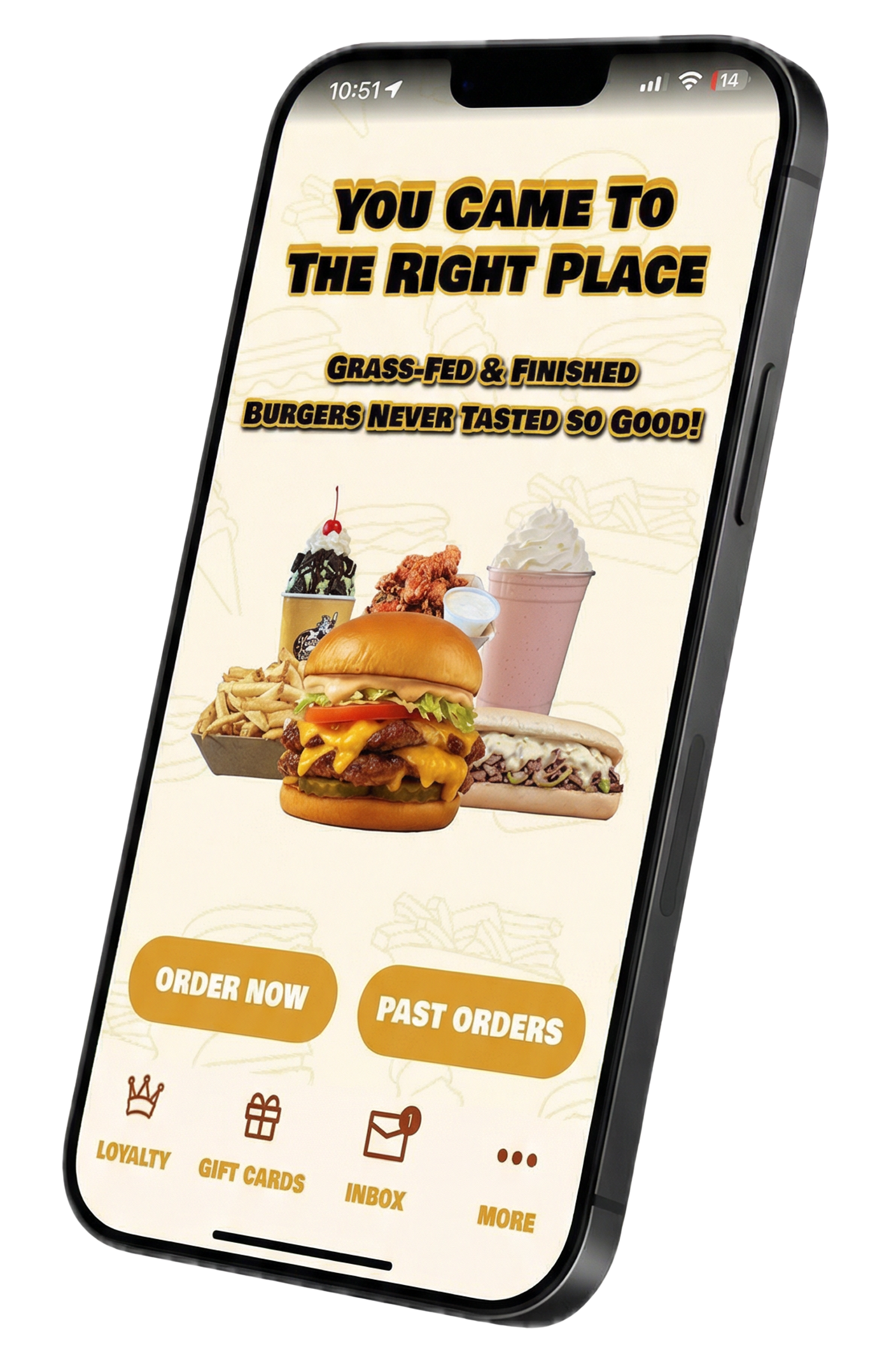 burger in mobile frame